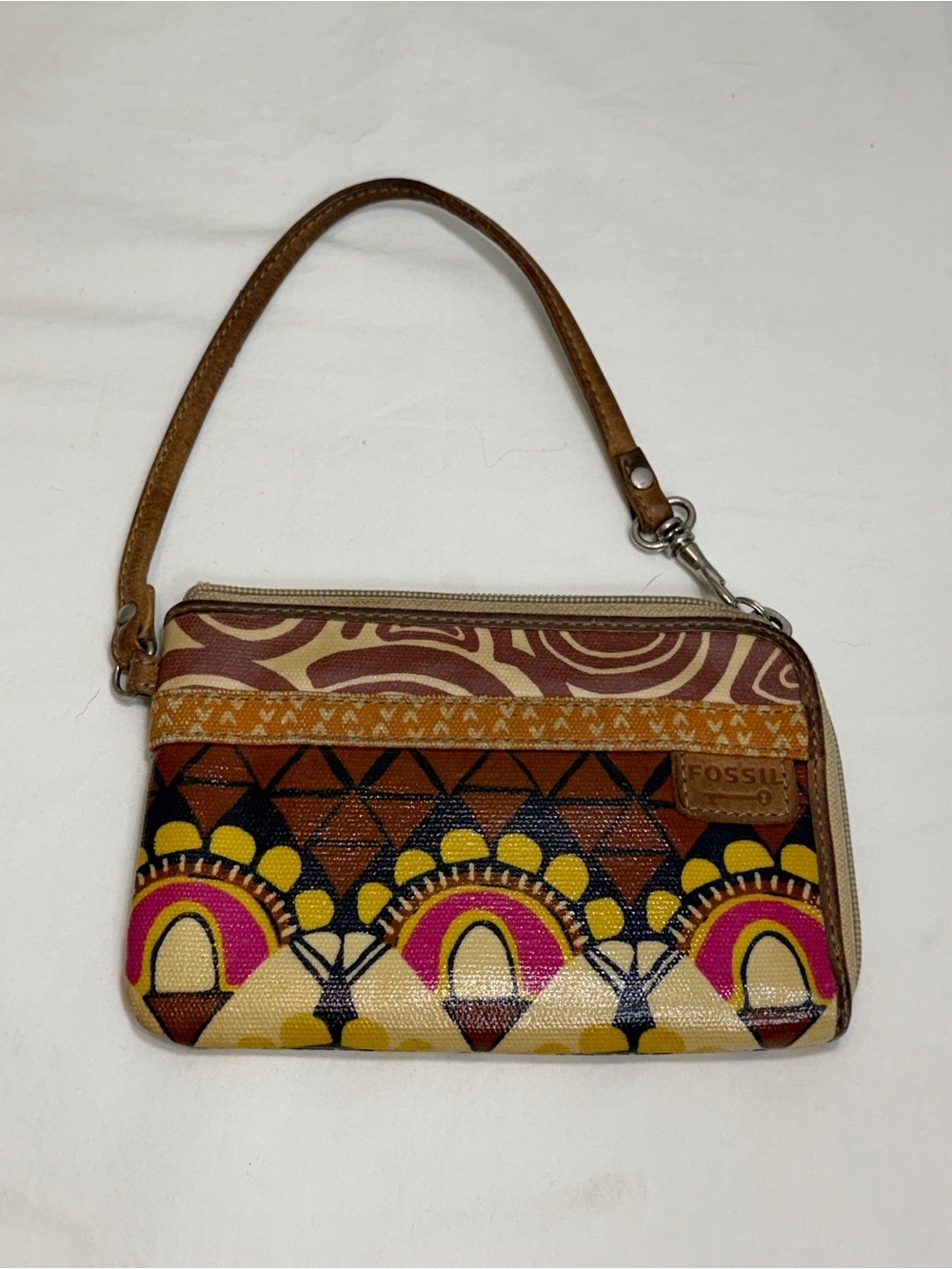 Fossil Key-Per mod geometric zip around small wallet wristlet